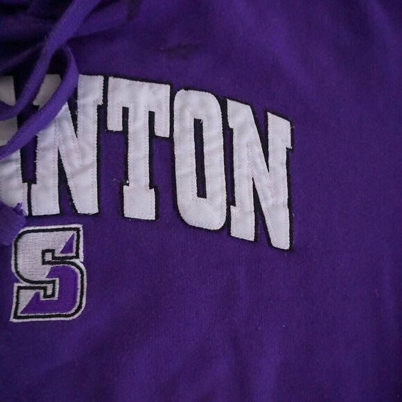 Vintage '90S OVB Purple Embroidered Scranton University Hoodie Sweatshirt Large - Picture 10 of 11